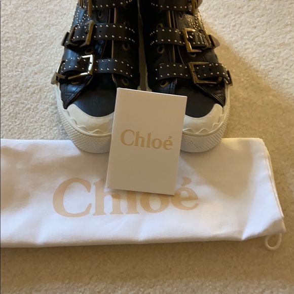 Chloe Kyle studded high top leather sneaker - Picture 15 of 15